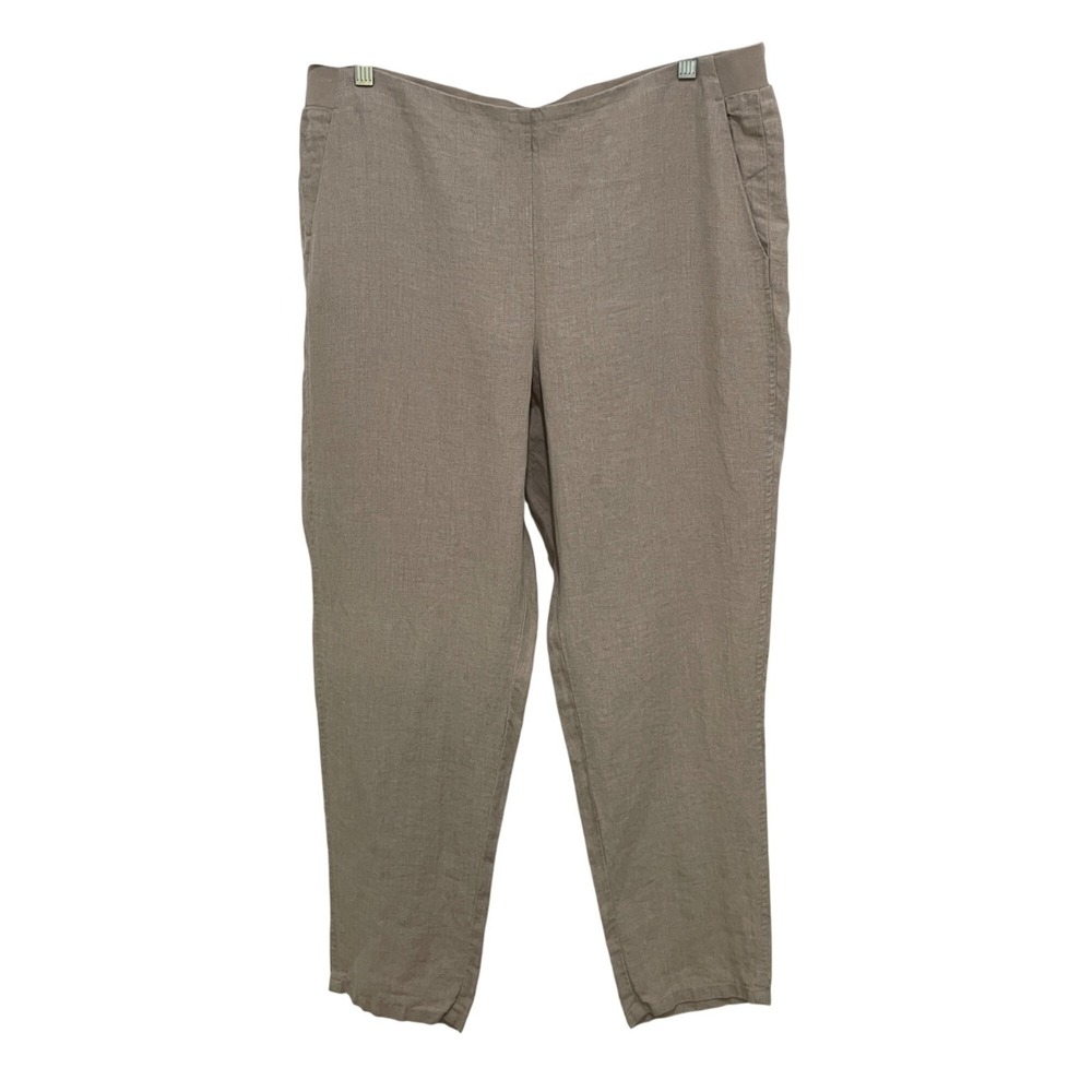 J.Jill Love Linen Womens Flax‎ Beige Pants with Pockets Size L NWT